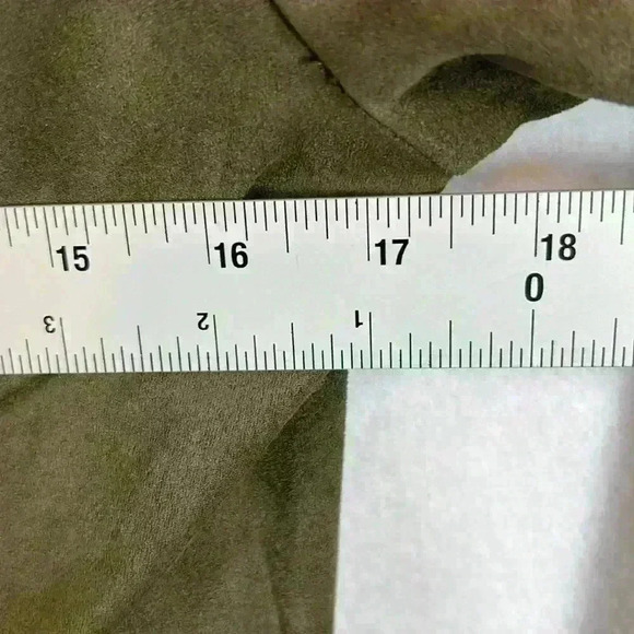 Kut Women’s Jacket Size Small Dk Green Drape Front Polyester Faux Suede - Picture 7 of 8